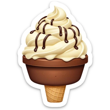 Chocolate Ice cream with white drops on top sticker