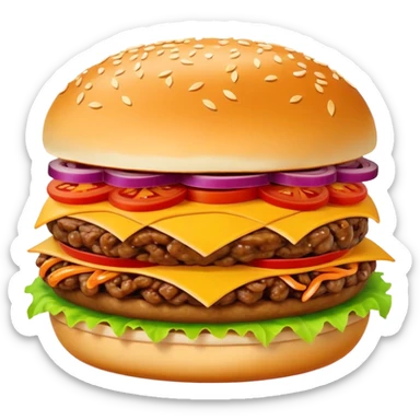 Xi'an Roujiamo Chinese hamburger with shredded meat, simplified emoji style with bold outlines and bright colors, cartoon style Shaanxi specialty in flatbread sticker