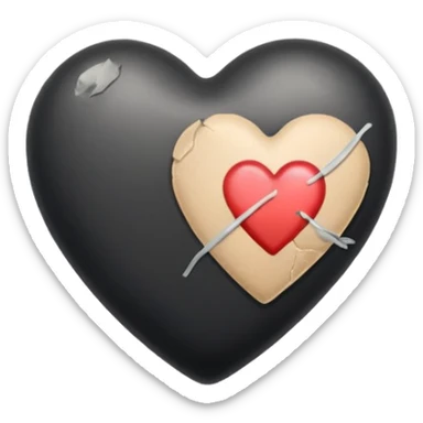 Black heart with bandaid sticker