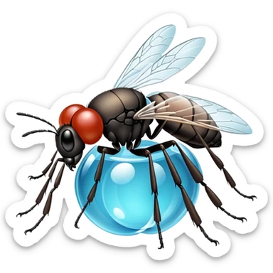 Una mosca haciendo malabares  sticker