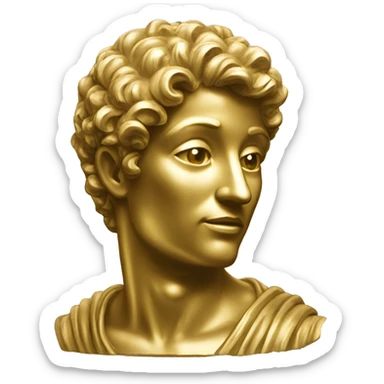 antique sculpture gold sticker