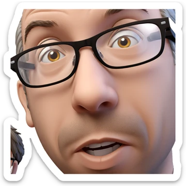 male in glasses close-up sticker