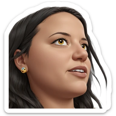 portrait of a girl with earrings sticker