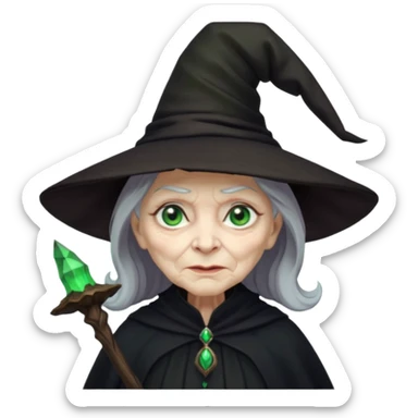 dark old witch with witch hat sticker