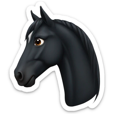 face of black horse with SMALL Star on forehead and has short mane sticker