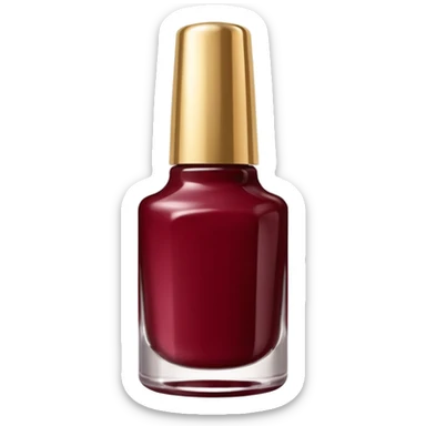 Dark wine red nail polish in a bottle with a gold lid sticker