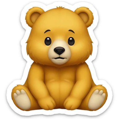 Yellow bear with black eyes sitting sticker