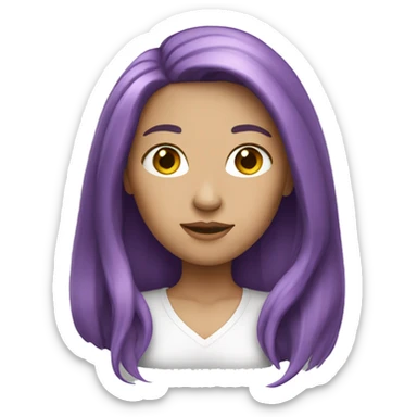 white-woman-with-purple-long-hair sticker