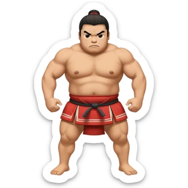 Japanese Sumo wrestler In position of atack sticker