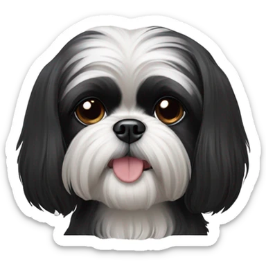 A black Shih Tzu dog sticker