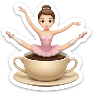 ballerina dancing on a cup of coffee  sticker