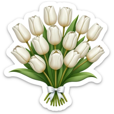 white tulip bouquet  sticker