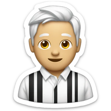 Un ladron con una camisa de rayas blancas y negras sticker