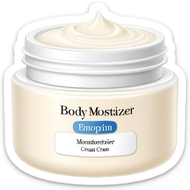 body moisturizer cream pot with label sticker
