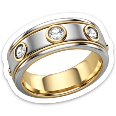 Tot et moi ring two toned mostly silver sticker