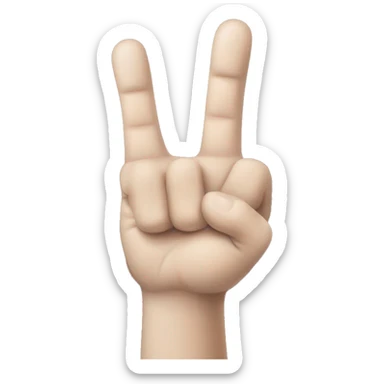 Left Hand with two fingers up, keep the two fingers together blur out middle finger  sticker