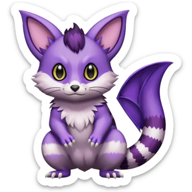 Shiny Furret-Purrloin-Noibat-Hybrid (Full body) sticker