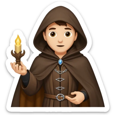 A sorcerer robbing a family sticker