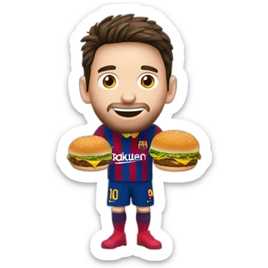 Messi qui mange un hamburger  sticker