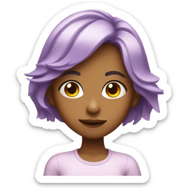 A girl with a smirk and eye roll sticker