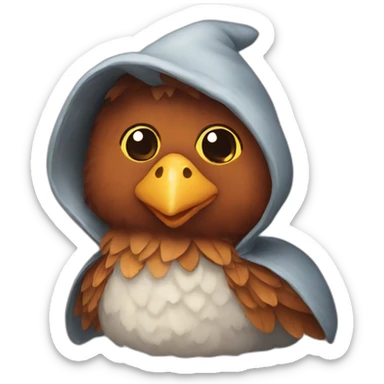A hen in Halloween costume sticker