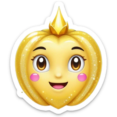 emoji of sparkling shiny glitter, with bright sparkles and shimmering particles, simple cute cartoon style sticker