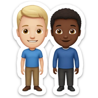 Tall white guy with midget black guy sticker