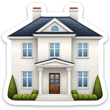 simple residential house, classic home with a roof and windows, minimalistic and clear sticker