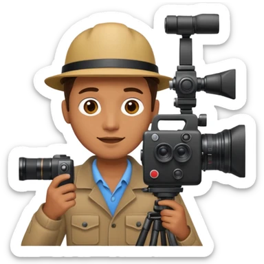 filming camera man  sticker