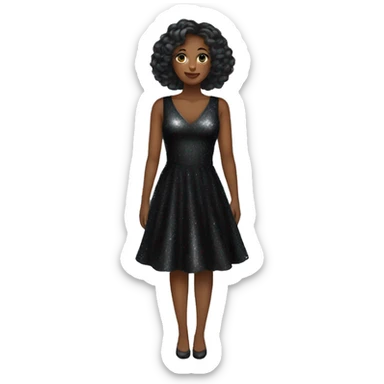 black shimmer dress sticker