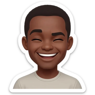generate a black laughing emoji sticker