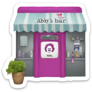 Sign that says “Abby’s Nail Bar” sticker