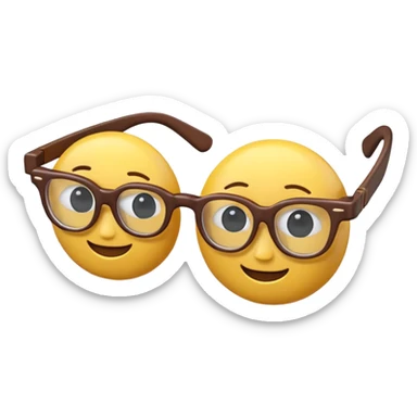 Cartoon 3D render, emojis 👓  as cute 3D objects, Pixar-style,  sticker