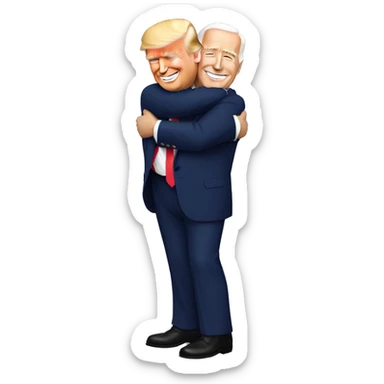 Donald Trump hugging Joe Biden sticker