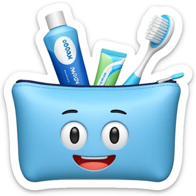 amenity kit with toothbrush toothpaste sticker