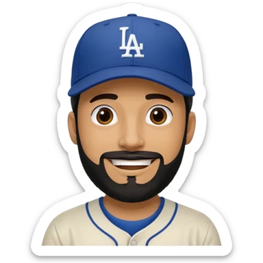 Can you make a guy with a black beard wearing an LA dodger hat? sticker