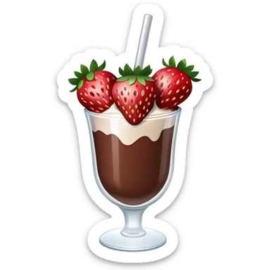 chocolate covered strawberries in a clear glass sticker