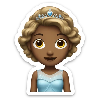 Girl wearing a princess dress sticker