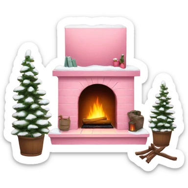 Winter Pink FirePlace sticker