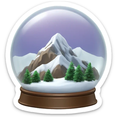 mountain snow globe, 4k, no background sticker