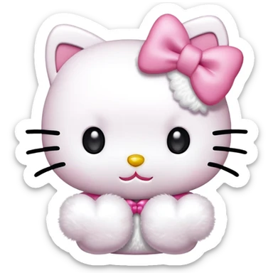 hello kitty with bow sticker