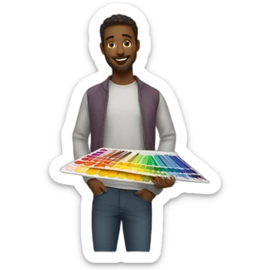 artist with color palette  sticker