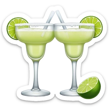 Two margarita glasses clinking cheers sticker
