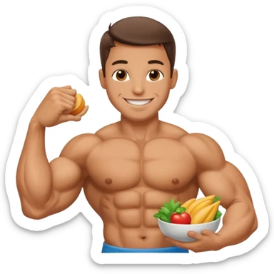 food flexing biceps sticker