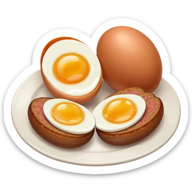 Two boiled eggs and two breakfast sausage  sticker