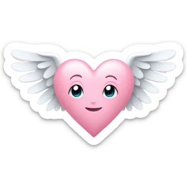 light pink heart with wings sticker