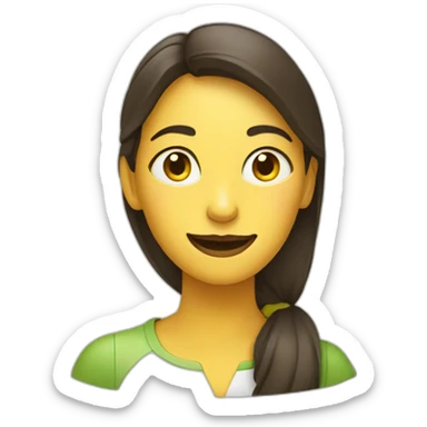 Profile of a Woman eating banana sticker