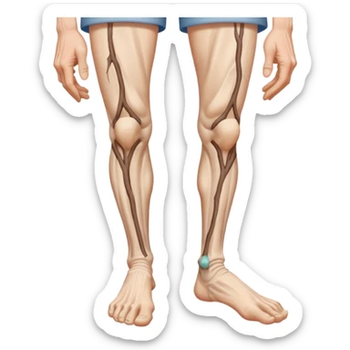 old peoples legs with veins showing sticker