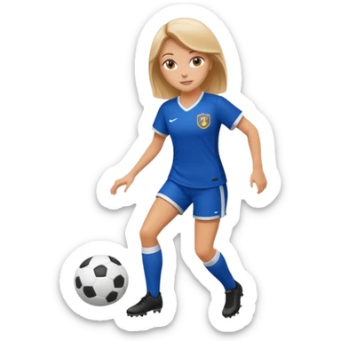 chica blanca jugando futbol sticker