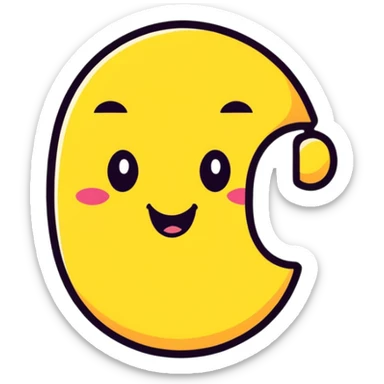 cute number 4 character winking sticker